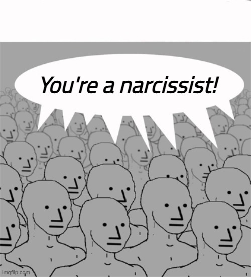 NPCProgramScreed | You're a narcissist! | image tagged in npcprogramscreed | made w/ Imgflip meme maker