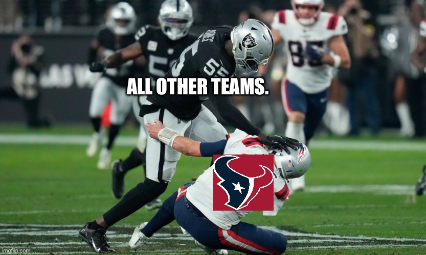 Texans suck hard! | ALL OTHER TEAMS. | image tagged in nfl memes,houston texans | made w/ Imgflip meme maker