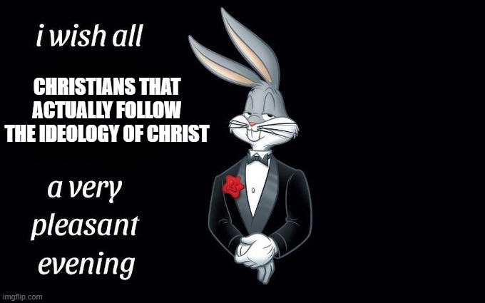 As an agnostic, I wish all the polite and kind christians a pleasant evening! <3 | CHRISTIANS THAT ACTUALLY FOLLOW THE IDEOLOGY OF CHRIST | image tagged in i wish all the x a very pleasant evening | made w/ Imgflip meme maker