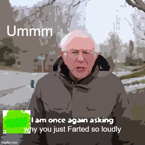 Bernie I Am Once Again Asking For Your Support Meme | Ummm; why you just Farted so loudly | image tagged in memes,bernie i am once again asking for your support | made w/ Imgflip meme maker
