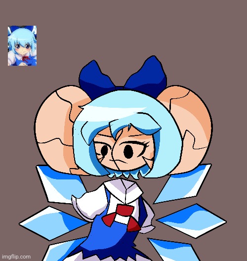 Finally ben dress up as cirno from touhou | image tagged in touhuo,cirno | made w/ Imgflip meme maker