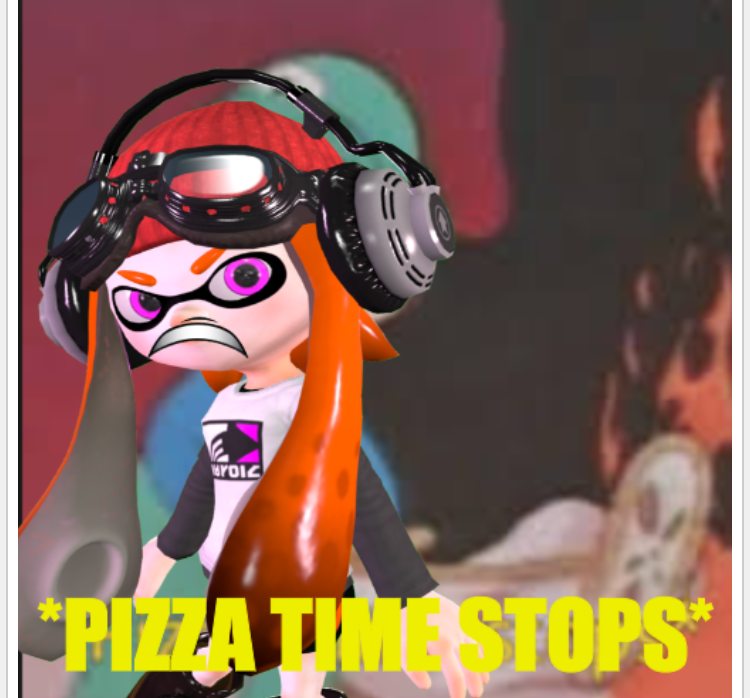 High Quality Pizza time stops but meggy Blank Meme Template