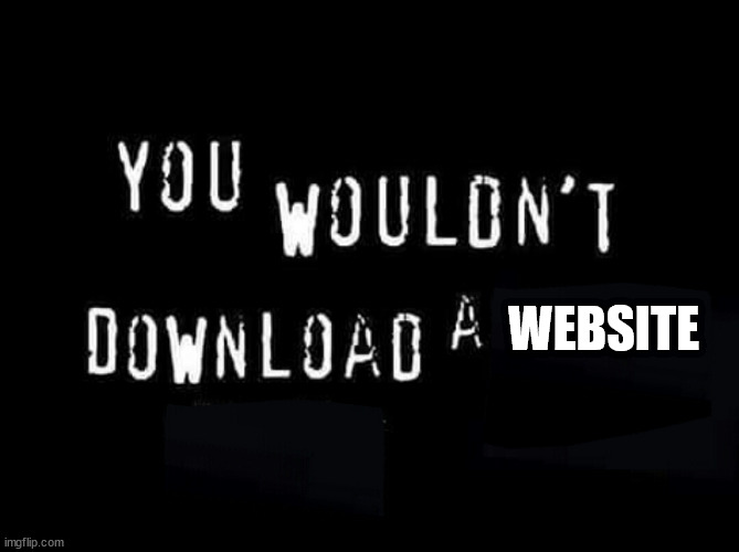 You wouldnt download a | WEBSITE | image tagged in you wouldnt download a | made w/ Imgflip meme maker