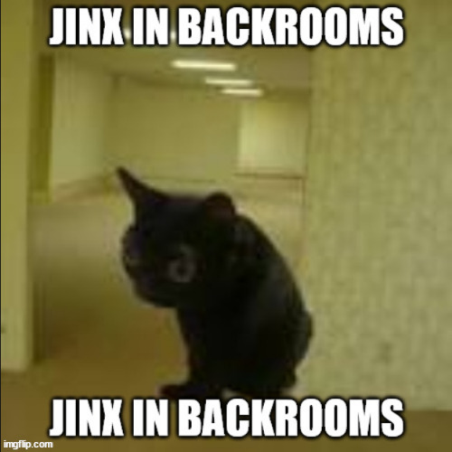 jinx in backrooms | image tagged in jinx in backrooms | made w/ Imgflip meme maker