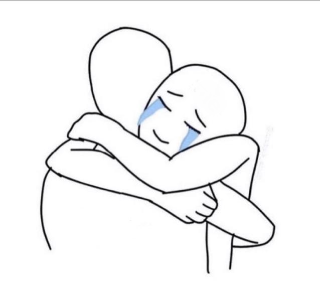 crying man hugging Blank Meme Template
