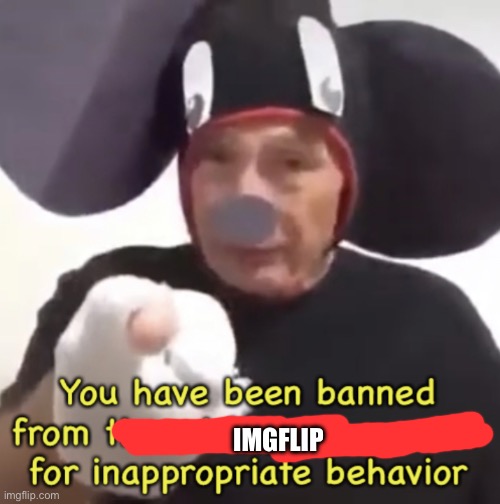 Banned From The Mickey Mouse Club | IMGFLIP | image tagged in banned from the mickey mouse club | made w/ Imgflip meme maker