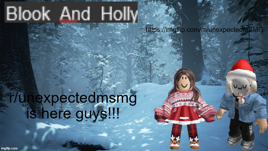 Blook_And_Holly | https://imgflip.com/m/unexpectedMSMG; r/unexpectedmsmg is here guys!!! | image tagged in blook_and_holly | made w/ Imgflip meme maker