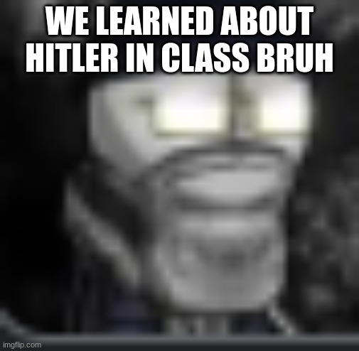 my honest reaction to that information | WE LEARNED ABOUT HITLER IN CLASS BRUH | image tagged in my honest reaction to that information | made w/ Imgflip meme maker