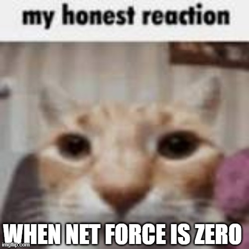 science? | WHEN NET FORCE IS ZERO | image tagged in my honest reaction | made w/ Imgflip meme maker