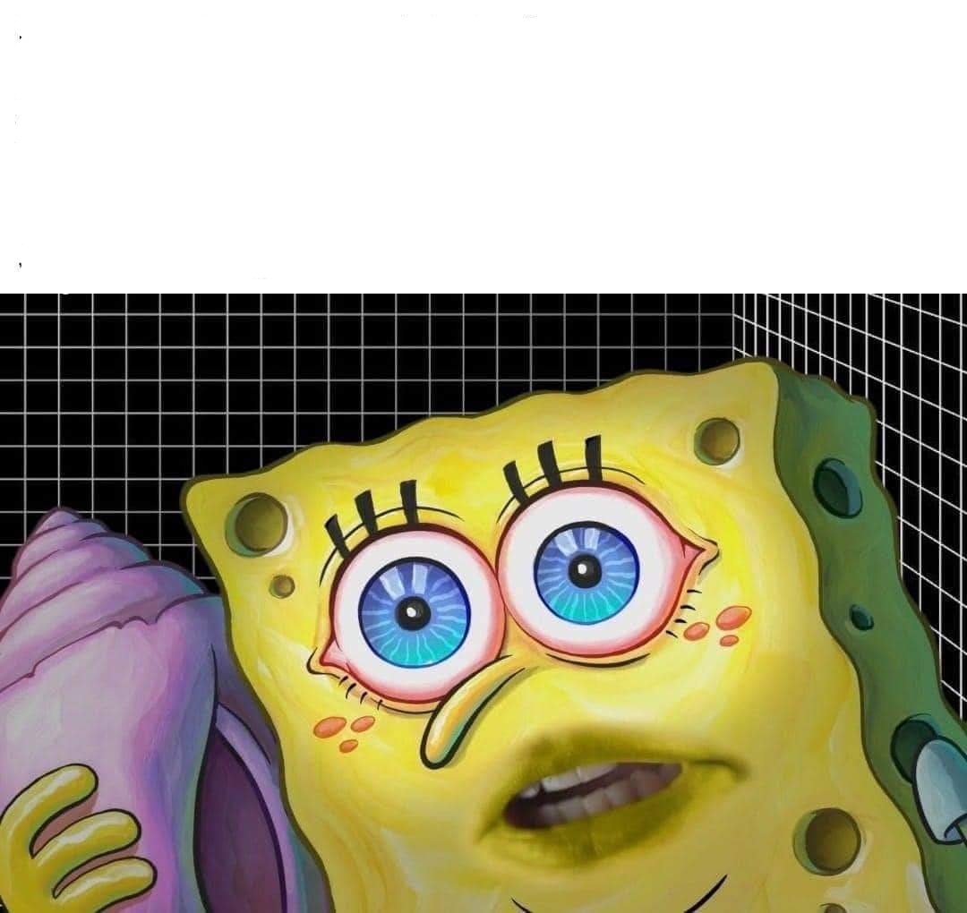 Spongebob phone shocked Blank Meme Template