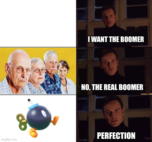 noice | I WANT THE BOOMER; NO, THE REAL BOOMER; PERFECTION | image tagged in i want the real | made w/ Imgflip meme maker