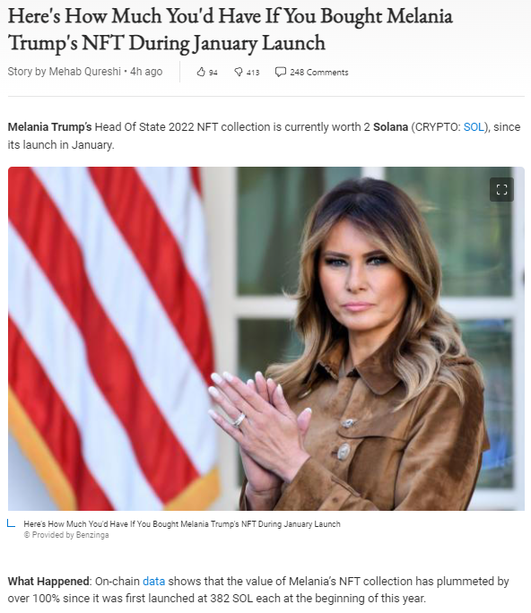 High Quality Melania Trump's NFT launch Blank Meme Template