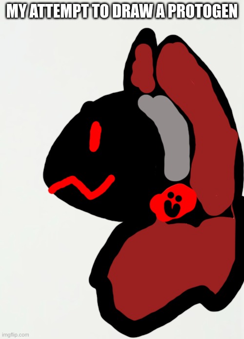 I did this with a mouse. HOW?!?!? | MY ATTEMPT TO DRAW A PROTOGEN | image tagged in protogen,art,furries | made w/ Imgflip meme maker