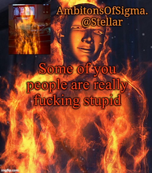 AmbitionsOfSigma | Some of you people are really fucking stupid | image tagged in ambitionsofsigma | made w/ Imgflip meme maker
