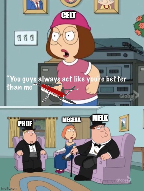 You think you are better than me | CELT; MELK; MECENA; PROF | image tagged in you think you are better than me | made w/ Imgflip meme maker