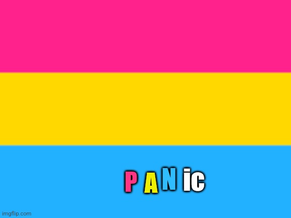 Pansexual flag | P A N ic | image tagged in pansexual flag | made w/ Imgflip meme maker