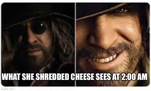 MORE TEMPLATES I SHANT LET THIS STREAM DIE OUT | WHAT SHE SHREDDED CHEESE SEES AT 2:00 AM | image tagged in karl heisenberg | made w/ Imgflip meme maker