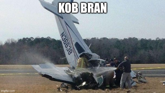? | KOB BRAN | image tagged in plane crash | made w/ Imgflip meme maker