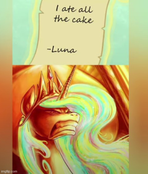 image tagged in cake,mlp,princess celestia,luna | made w/ Imgflip meme maker
