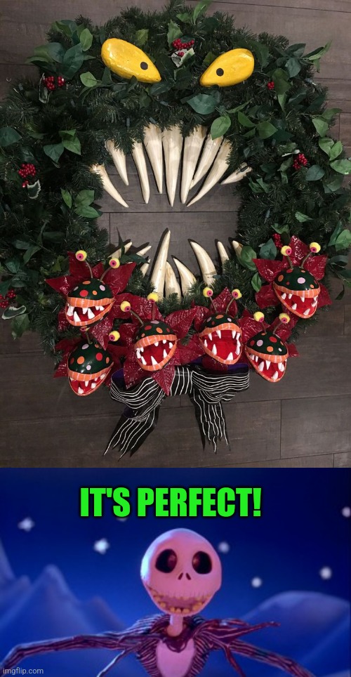 IT'S PERFECT! | image tagged in nightmare before christmas,jack skellington,christmas | made w/ Imgflip meme maker