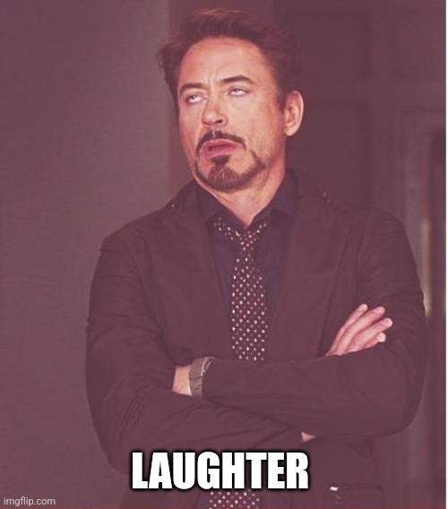 Face You Make Robert Downey Jr Meme | LAUGHTER | image tagged in memes,face you make robert downey jr | made w/ Imgflip meme maker