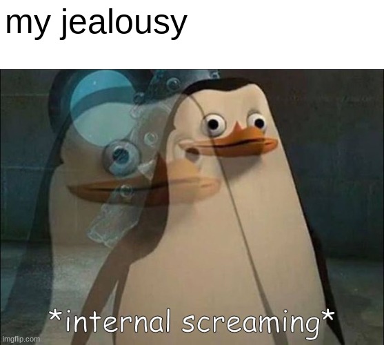 Private Internal Screaming | my jealousy | image tagged in private internal screaming | made w/ Imgflip meme maker