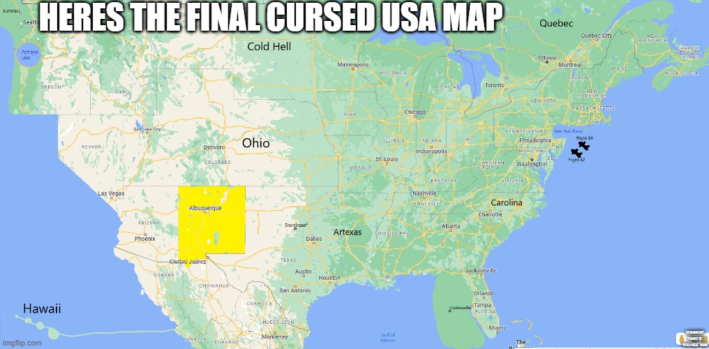 tommorrow is ohio, you guys ready with ideas? | HERES THE FINAL CURSED USA MAP; COMMENT 'OHIO' IF YOU SEE THIS | made w/ Imgflip meme maker