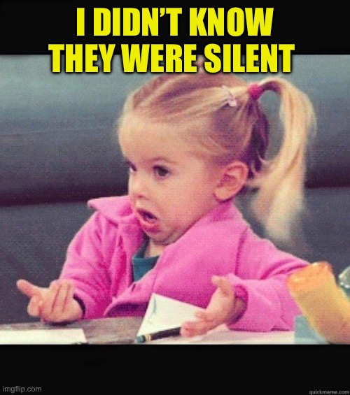 I dont know girl | I DIDN’T KNOW THEY WERE SILENT | image tagged in i dont know girl | made w/ Imgflip meme maker