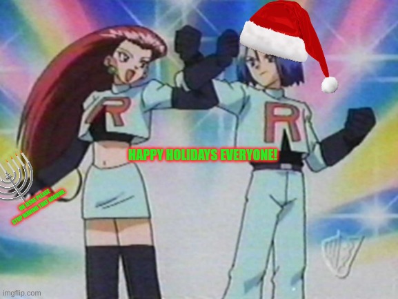 Jesse and james | HAPPY HOLIDAYS EVERYONE! UH, JESSE PLEASE STOP WAVING THAT AROUND. | image tagged in jesse and james | made w/ Imgflip meme maker