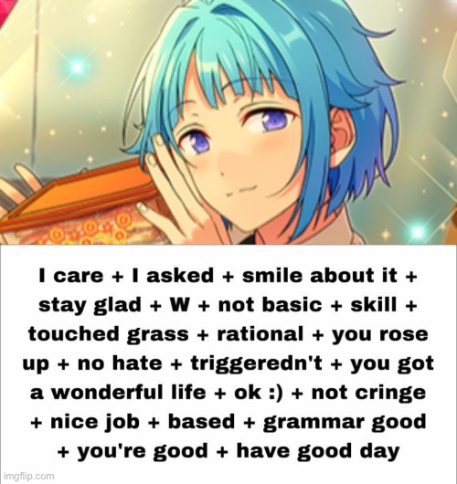 I think the person in the picture is from enstars idk | image tagged in reverse l | made w/ Imgflip meme maker