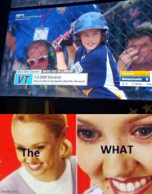 he has a crush on his teacher? | image tagged in the what | made w/ Imgflip meme maker