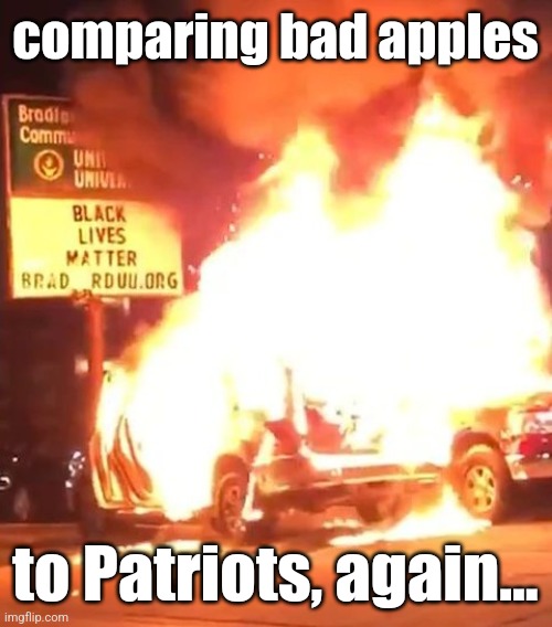 Black Lives Matter | comparing bad apples to Patriots, again... | image tagged in black lives matter | made w/ Imgflip meme maker