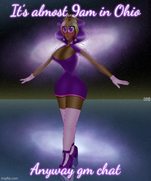 It shares a timezone with North Carolina, the state I live in | It’s almost 9am in Ohio; Anyway gm chat | image tagged in kashiko galactic lake dance | made w/ Imgflip meme maker