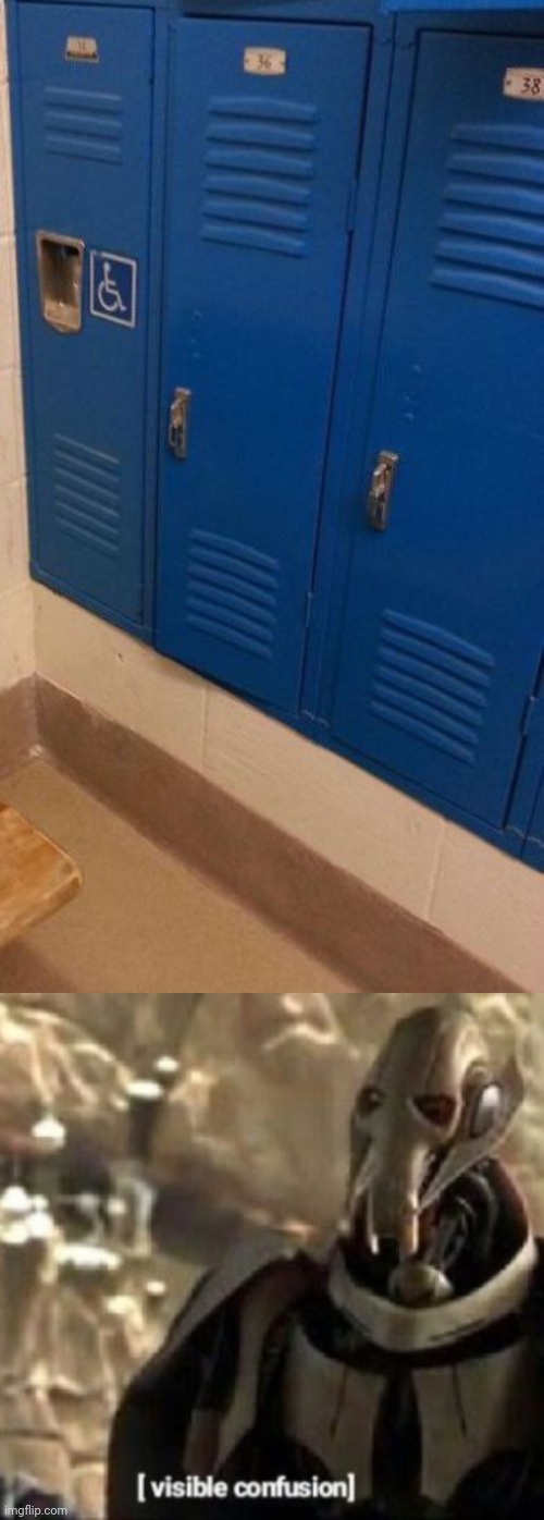 Handicapped sign on a locker | image tagged in grievous visible confusion,you had one job,handicapped,memes,lockers,locker | made w/ Imgflip meme maker