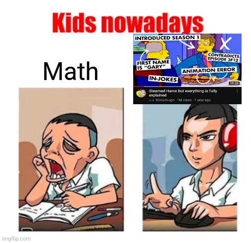 Kids nowadays | Math | image tagged in kids nowadays | made w/ Imgflip meme maker