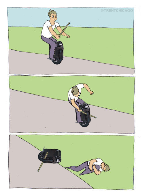 High Quality Electric Unicycle Self Destruct Blank Meme Template