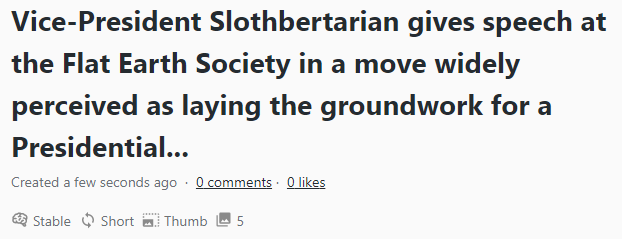 Slothbertarian gives speech at the Flat Earth Society Blank Meme Template