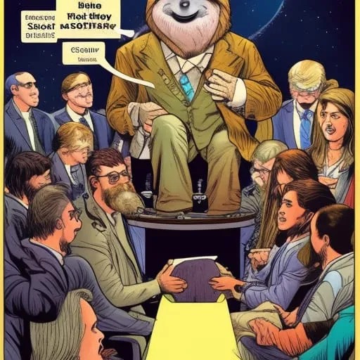 Slothbertarian gives speech at the Flat Earth Society Blank Meme Template