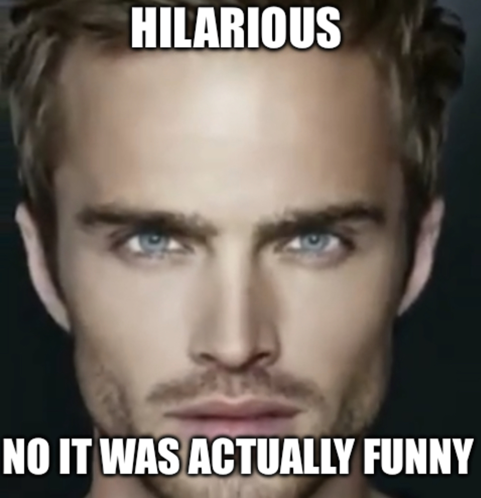 Hilarious no it was actually funny Blank Meme Template