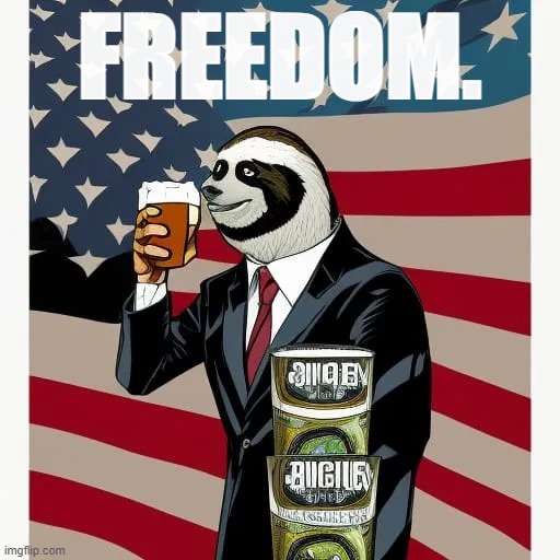 I know me and the Globeists have our disagreements. Even though you’re wrong, I will still fight for your freedom | FREEDOM. | image tagged in vice-president sloth drinks malt beer,s,l,o,t,h | made w/ Imgflip meme maker