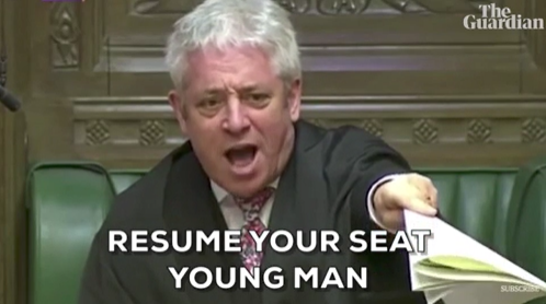 High Quality Resume your seat young man Blank Meme Template