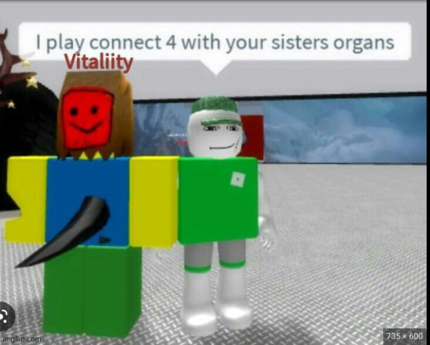 I mean how are you gonna fit them. They are different sizes | image tagged in roblox,dark humor,funny | made w/ Imgflip meme maker