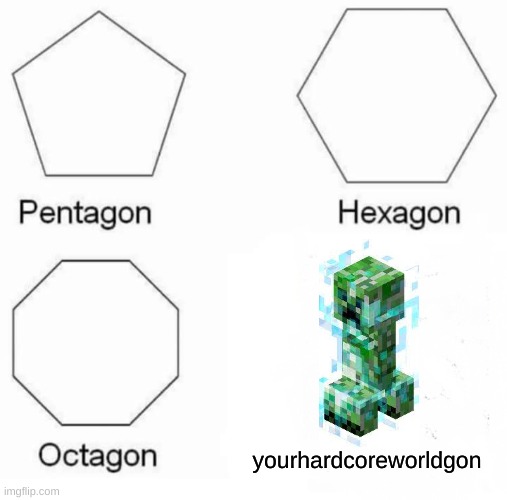 Goodbye world | yourhardcoreworldgon | image tagged in memes,pentagon hexagon octagon | made w/ Imgflip meme maker