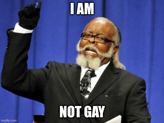 Too Damn High | I AM; NOT GAY | image tagged in memes,too damn high | made w/ Imgflip meme maker