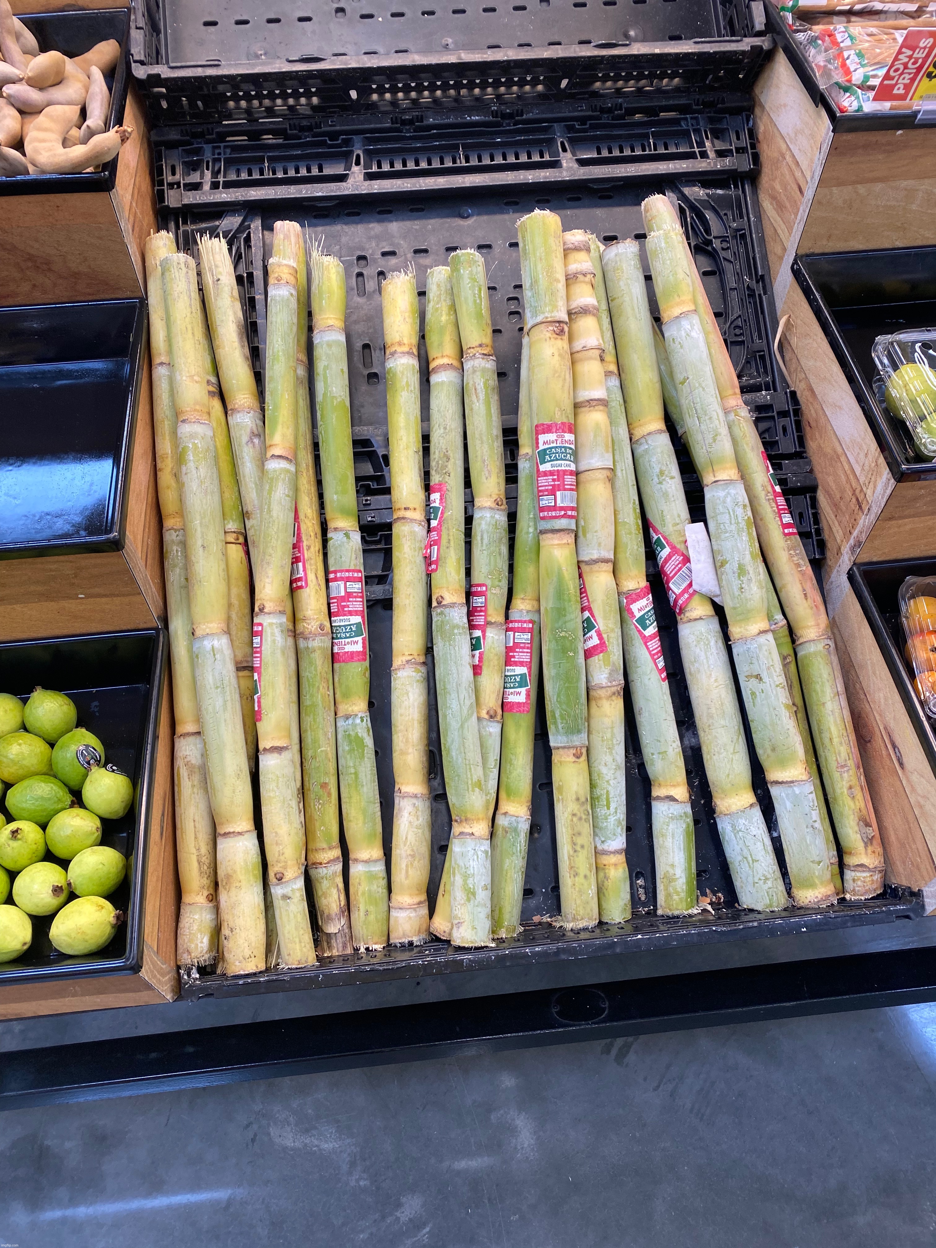 Sugar cane at a grocery store, Laredo TX 12/21/22 | made w/ Imgflip meme maker