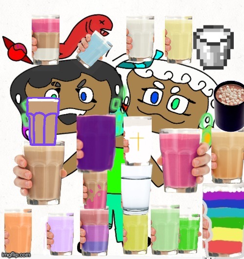 We came all the way here to bless you with every flavor of milk | image tagged in splatoon,have some choccy milk,choccy milk,straby milk | made w/ Imgflip meme maker