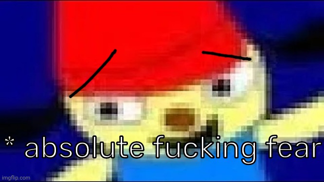 Parappa in 4k Ultra HD | * absolute fucking fear | image tagged in parappa in 4k ultra hd | made w/ Imgflip meme maker
