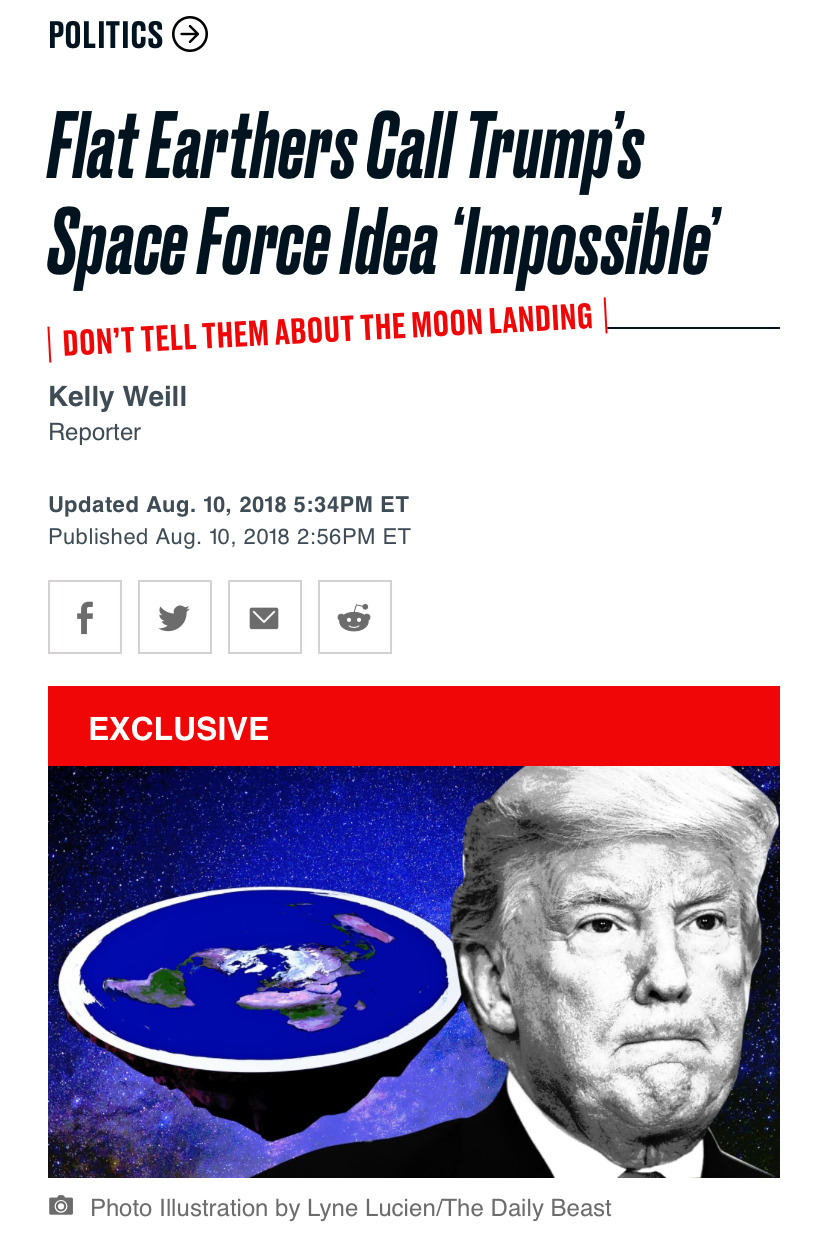 High Quality Flat earthers call Trump’s space force idea Impossible Blank Meme Template