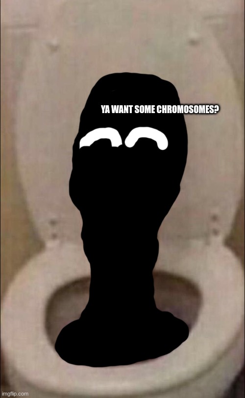 Pov: he's asking if you want some chromosomes. | YA WANT SOME CHROMOSOMES? | image tagged in deer in toilet | made w/ Imgflip meme maker