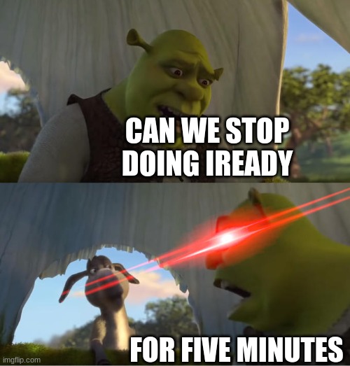 Shrek For Five Minutes | CAN WE STOP DOING IREADY; FOR FIVE MINUTES | image tagged in shrek for five minutes | made w/ Imgflip meme maker